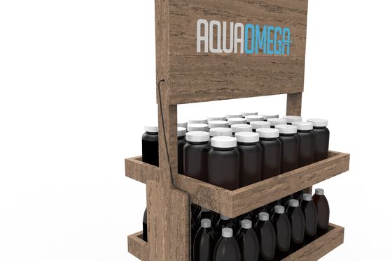 Ξύλινη στάση επίδειξης μπύρας στάσεων επίδειξης μπουκαλιών ποτών για το μανάβικο