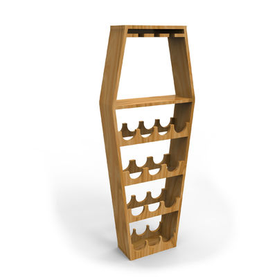 Ξύλινο ράφι επίδειξης κοκτέιλ διοργανωτών μπουκαλιών ουίσκυ στάσεων επίδειξης κρασιού για το φραγμό