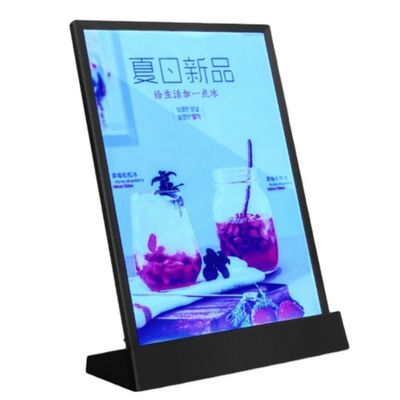 ποιότητας  A4 Size LED Menu Stand Countertop Acrylic Holder Display With 7 Colors Εργοστάσιο